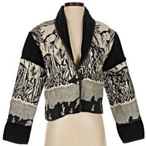 Large Vintage Women Jacket Horse Pattern Rodeo Western Wear Ranch Cowgirl Boho L